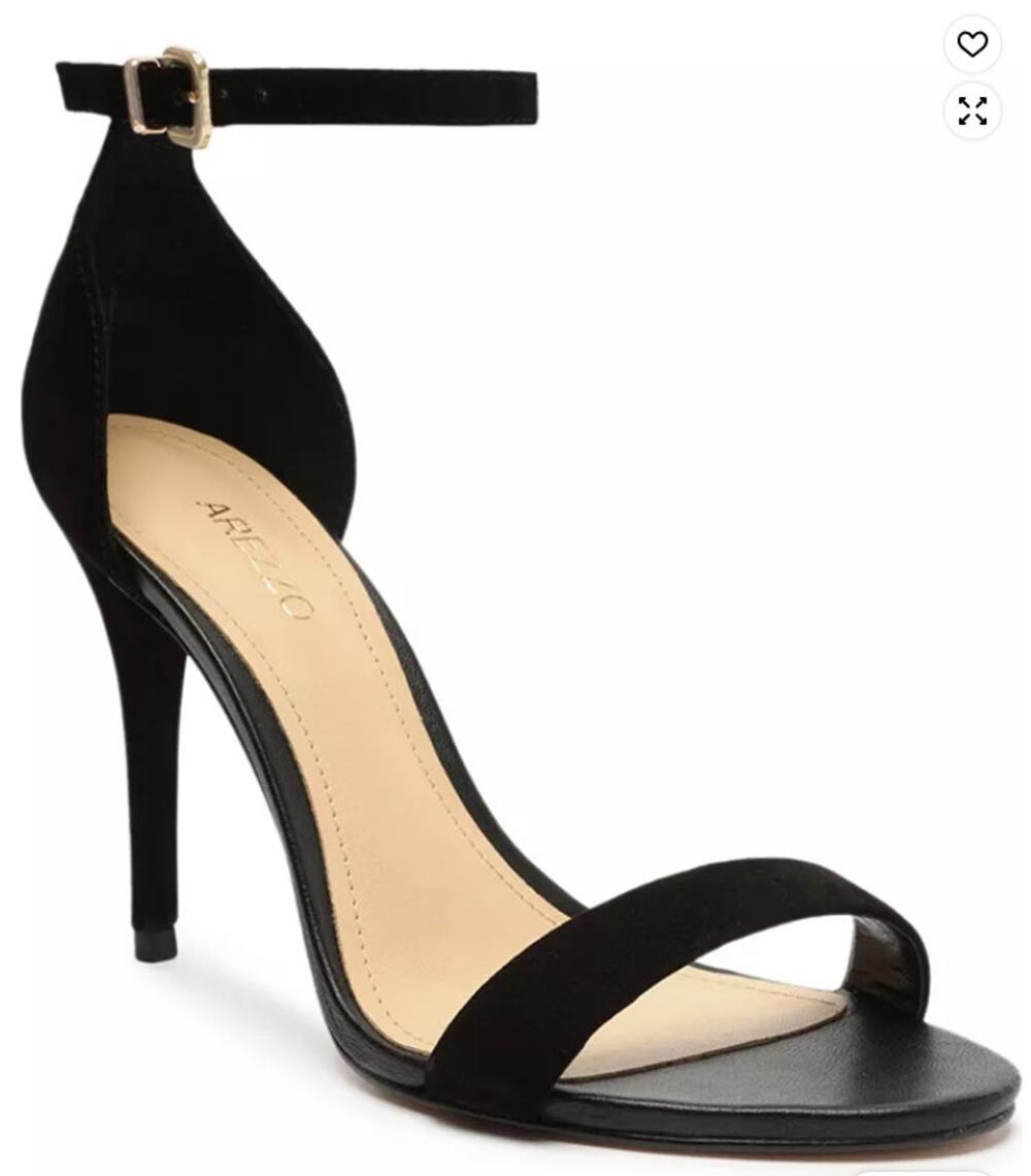 Arezzo Shoes Womens Size 6.5 Black Isabelli High Ankle Strap Stiletto Sandals